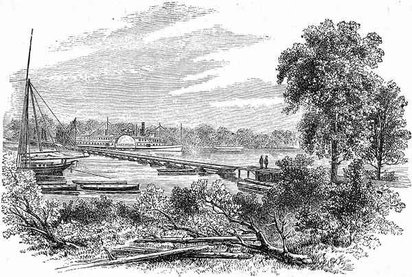 PONTOON BRIDGE AT JONES' LANDING, NEAR DEEP BOTTOM