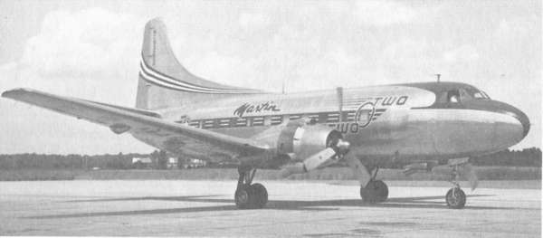 Martin 202 airliner