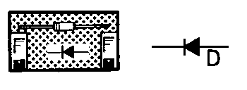 Diode in Aufbauzeichnung und Schaltbild