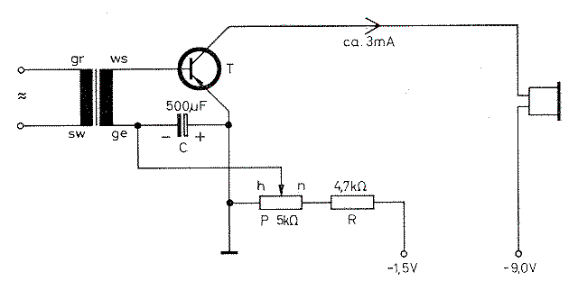 Ein einfacher Niederfrequenzverstärker in Emitterschaltung